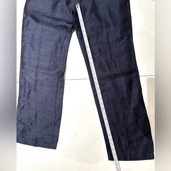 EQ:IQ navy linen pants made in Italy - Picture 6 of 11